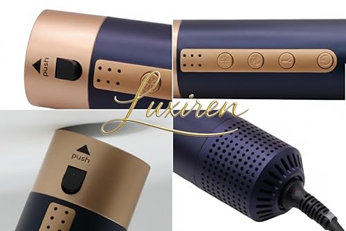 Luxiren 6 in 1 Brushless Hair Dryer | 6 in 1 Air Styler | High Speed Motor | Intelligent Temperature Control | 6 Styling Accessories | Lightweight, Quiet, Professional (Blue)