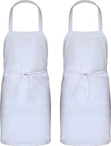 Utopia Kitchen Professional Bib Apron White (2 Pack)