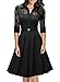 Missmay Women's Vintage 1950s Style 3/4 Sleeve Black Lace Flare A-line Dress