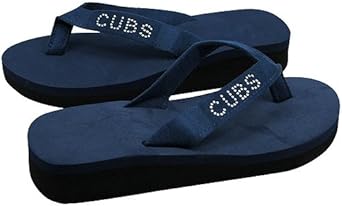 navy blue flip flops with bling