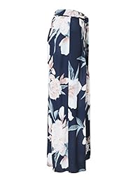 Pantalones de playa para dama con estampado floral, cintura alta