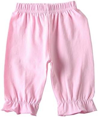 Laurelor Girl's Toddler Cotton Lolita Bloomers Children Summer Ruffle Short Pants Pink 100 (Height 90-100cm)