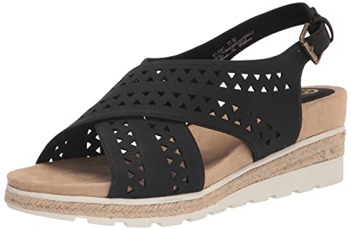 Bella Vita Women’s Cosette Wedge Sandal, Black, 10 X-Wide