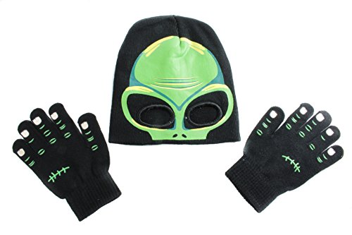 Youth Cold Weather Knit Monster Hat Mask and Glove Set
