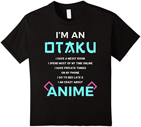 unisex-child I'm an Otaku Anime Lover Gift T-Shirt 12 Black