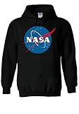 Nasa National Space Administration Logo Black Men Women Unisex Hooded Sweatshirt Hoodie-M