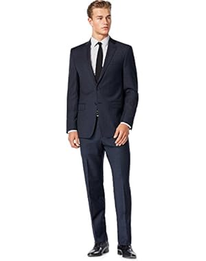 Calvin Klein Men's X-Fit Navy Plaid Slim Fit Suit 38L 38 Long Pants 31W