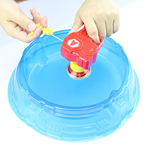 SaikerMan Metal Burst Battling Turbo Top and Launcher Toy for Age 8+ - Red Set