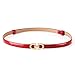 MoYoTo Women's Stylish Thin Patent Leather Gold Skinny Waist Belts For Dresses