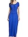 Meaneor Women Boho Cap Sleeve Smocked Waist Tiered Renaissance Summer Maxi Dress Blue XL