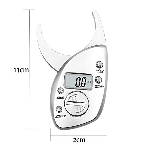 Body Fat Caliper, Digital Body fat Caliper Electronic Handheld Body Fat Measurement Device Measuring Tool Skinfold LCD Display Tester Analyzer(Battery Included) - Thumbnail 6