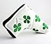 Lezhisnug Golf White Green Shamrock Clover Golf Blade Style Putter Head Cover Headcover
