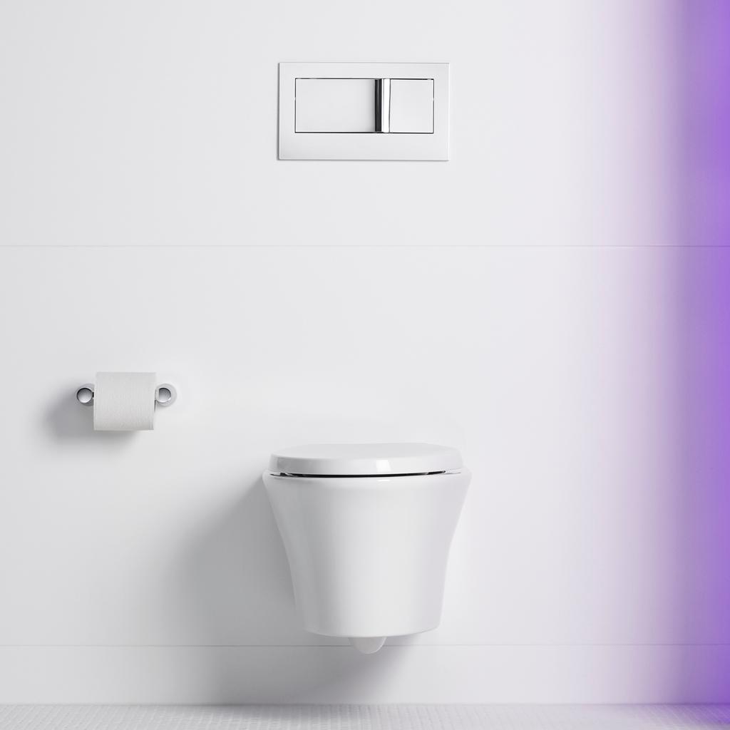 KOHLER K630396 Veil Elongated DualFlush WallHung Toilet, Biscuit, 1Piece One Piece