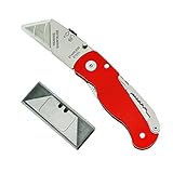 Meccion Folding Pocket Utility Knife With Wire Stripping Design - Heavy Duty Box, Wallpaper, Carpet Cutter, Manual Cutting Knife Tools With 10pcs Double-sided Replace Blades