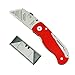 Meccion Folding Pocket Utility Knife With Wire Stripping Design - Heavy Duty Box, Wallpaper, Carpet Cutter, Manual Cutting Knife Tools With 10pcs Double-sided Replace Blades