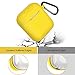 Airpods Case, Music tracker Protective Thicken Airpods Cover Soft Silicone Chargeable Headphone Case with Anti-Lost Carabiner for Apple Airpods 1&2 Charging Case (Yellow)