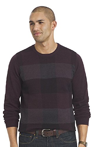 Van Heusen Men's Big & Tall Fine Gauge Plaid Crewneck Sweater (X-Large Tall, Pure Sassafrass) Van Heusen Men's Big & Tall Fine Gauge Plaid Crewneck Sweater (X-Large Tall, Pure Sassafrass)