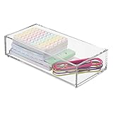 mDesign Office Supplies Desk Drawer Organizer for Scissors, Pens, Markers, Highlighters, Tape - 4