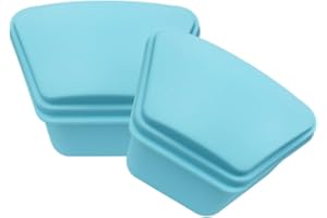 SENLIN DENTAL 2PCS Trapezoid Retainer Case, Convenient Mouth Guard Cases, Multicolored Denture Bath Box for Aligner, Retainers, Mouth Guard, Night Guard, Travel Cleaning