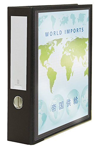 Bindertek 3-Ring 3-Inch Premium Linen Textured View Binder, Black (3EFVBN-BK)