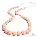 Goobie Baby Audrey Silicone Teething Necklace for Mom to Wear, Safe BPA Free Beads to Chew - Peach