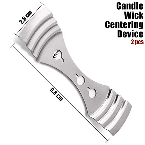 2 inch Candle Wick with Candle Wick Stickers and Candle Wick Centering Device,50 pcs, Low Smoke&Natural, for Candle Making
