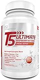 STRONGEST Fat Burner + Pre-Workout on Amazon | T5 Ultimate® Raspberry Ketones Edition | 1750mg ACTIVE per serving | Premium Thermogenic | Appetite Suppressant | Slimming Pills Ultra Potent | GMP Manufactured | 90 Capsules