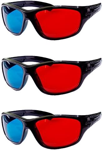 Hrinkar Original Anaglyph 3D Glasses Red and Cyan - 3D Glass for Mobile Phone, Computer, Laptop, TV, Projector and Magazines3 Pcs Pack