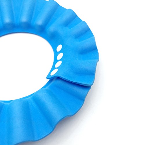 YETOOME Baby Bath Visor and Shower Cap - Safe Shampoo Shower Bathing Protection Bath Cap Soft Adjustable Visor Hat for Children Toddler Baby Kids (Blue) - Thumbnail 3