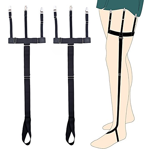 Fasker mens shirt stays adjustable elastic shirt holder…
