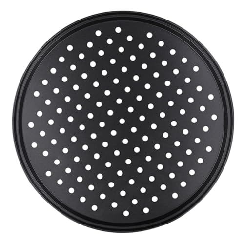 BESTOYARD 1Pc Perforated Non Stick Pizza Baking Pan Carbon Steel Tray for Home Baking for Pizza Pancakes and Cakes and Easy to Clean