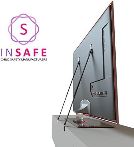 Extra Safe Furniture Straps (4 Pack) | by INSAFE | Child Proof Your TV and Furniture | Very Strong Furniture Hanging | Hardware Included Kit |Easy to Install | 100% Guarantee