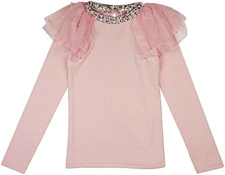 Kuzhi Princess Pure Pink Pearl Girls Cotton Long Sleeve T-Shirt (11)