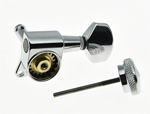 KAISH Chrome Locking Guitar Tuners 6 Inline Tuning Keys Machine Heads Korea Made