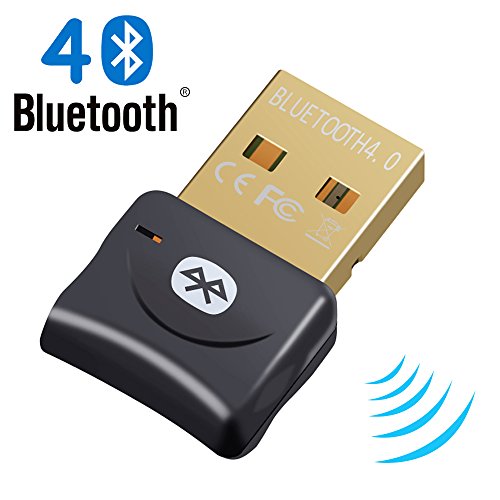 Bluetooth Adapter, Bluetooth 4.0 + EDR USB Adapter USB Dongle for PC with Windows 10/8.1/8/7/Vista, Music, Call, Data, Keyboard, Mouse, Printer, BT06A