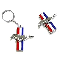 iJDMTOY Chrome Finish Pony Horse Car Key Ring Keychain