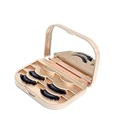 OVERMAL Acrylic Cute Bow False Eyelash Storage Box Makeup Cosmetic Mirror Case Organizer
