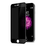 TECHO Privacy Screen Protector for iPhone 8 7 6s 6, Anti Spy 9H Tempered Glass, Edge to Edge Full Cover Screen Protector [Anti-Fingerprint] [Bubble Free] [Full Coverage] (Black)