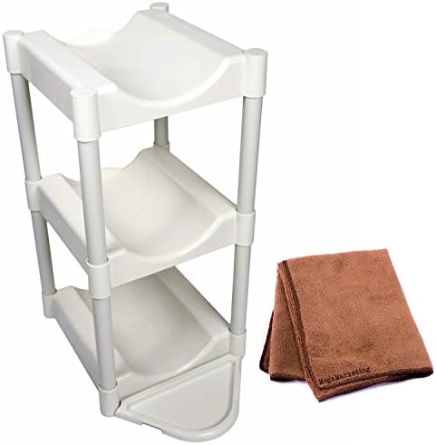 Bottle Buddy 3-Pack with Floor Protector, White with Cleaning Cloth