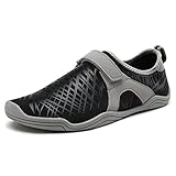 Dream Pairs 160930-K New Boys & Girls Light Weight Comfort Sole Easy Walking Athletic Slip On Water shoes BLACK GREY SIZE 3