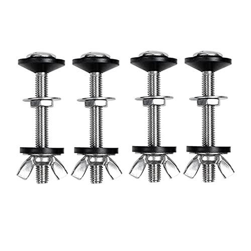 tassieroon 4 Pack Toilet Tank To Bowl Bolt Kits Cistern Bolts Kit,Stainless Steel Toilet Pan Fixing Fitting with Double Gaskets