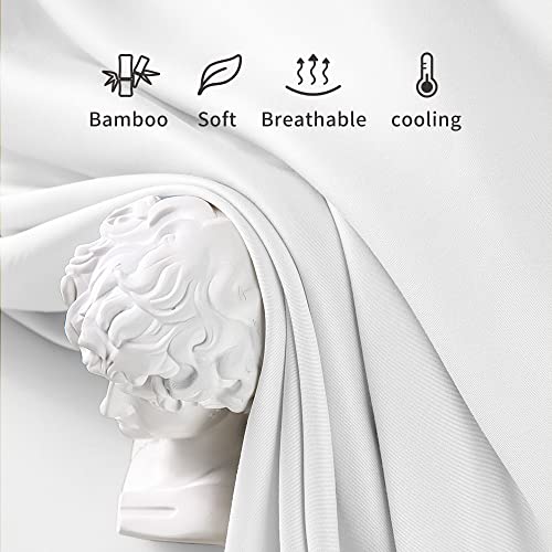 Shilucheng 100 Bamboo Sheets Set Queen Size 1800 Thread Count Soft Bed Sheets,16 Inch Deep