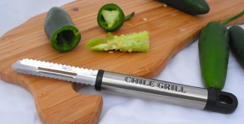 Chile Grill Jalapeno Corer, Chili Corer, The Original Real Deal Chile Grill Pepper Corer, Pepper Corer, Corer, Jalapeno Pepper Corer, Vegetable Corer, Ez Jalapeno Corer, Stainless Steel Serrated Blade, Dishwasher Safe, the Easy Way to Take the Seeds Out of Your Jalapeno Peppers