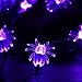 RECESKY 2Pack 20 LED Purple Spider String Lights with Timer - Total 13Ft Battery Powered Halloween String Light - Spooky Decor for Indoor House Party Holiday Window Halloween Decorations