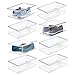 mDesign Plastic Closet Organizer Box Containers with Hinged Lid for Bedroom Shelves/Cabinets, Holds Flats, Sandals, Sneakers, Dress Shoes, Heels, Booties, and Wedges, Ligne Collection, 8 Pack, Clear