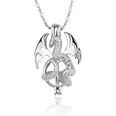 LGSY Dragon Cage Pendants for Pearl Jewelry Making Silver Plated, Design Pearl Cage Pendants for Women