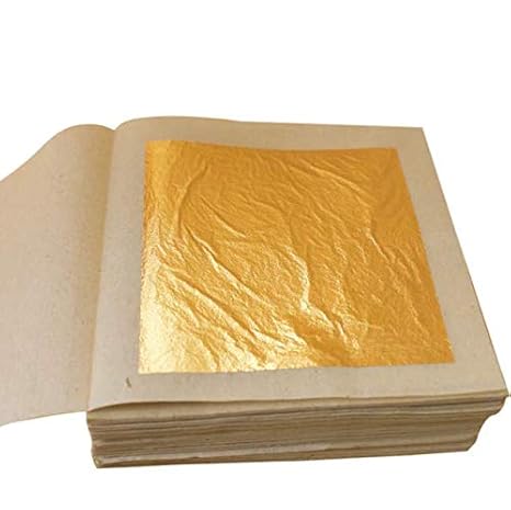 essbar/Deko Gold Leaf lose Blätter – 24 Karat – 8 cm x 8 cm – 1 Pack