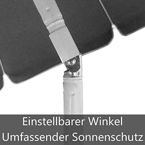 LZQ Rund Sonnenschirm 200 cm Marktschirm Gartenschirm UV50+ Höhenverstellbar (Grau) – Bild 4