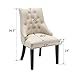 LSSBOUGHT Set of 2 Fabric Dining Chairs Leisure Padded Chairs with Black Solid Wooden Legs,Beige