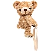 VALICLUD Bear Crossbody Bag Cute Plush Bear Purse for Girls Lightweight Single Shoulder Messenger Bag 10.6 Inch